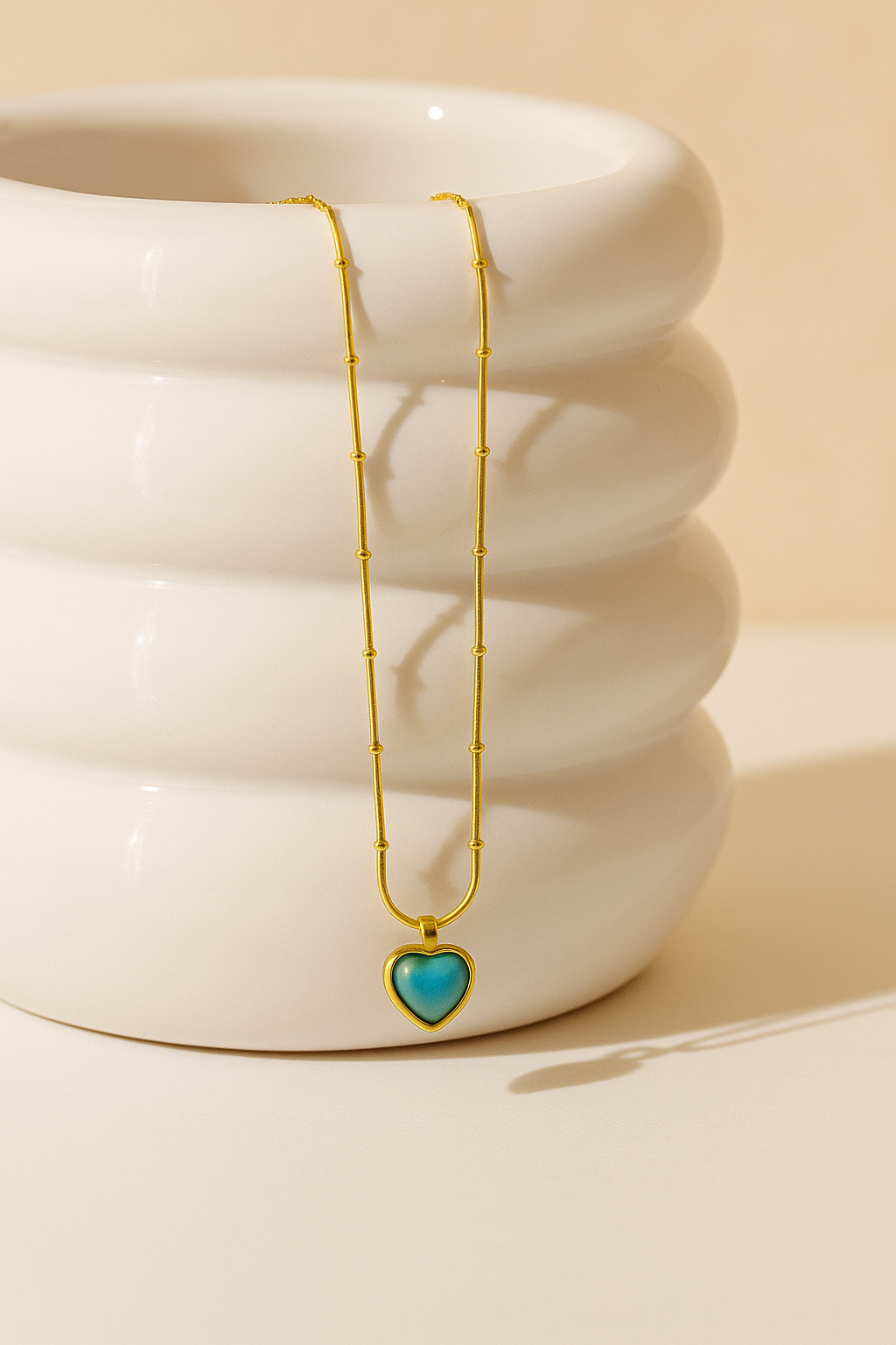 Ocean Heart Pendant Necklace