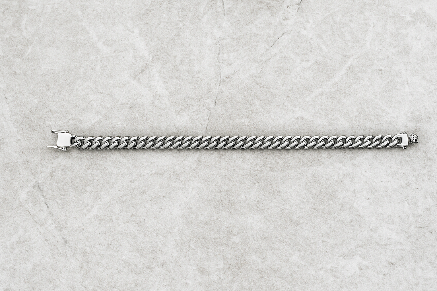 Silver Cuban Link Chain Bracelet