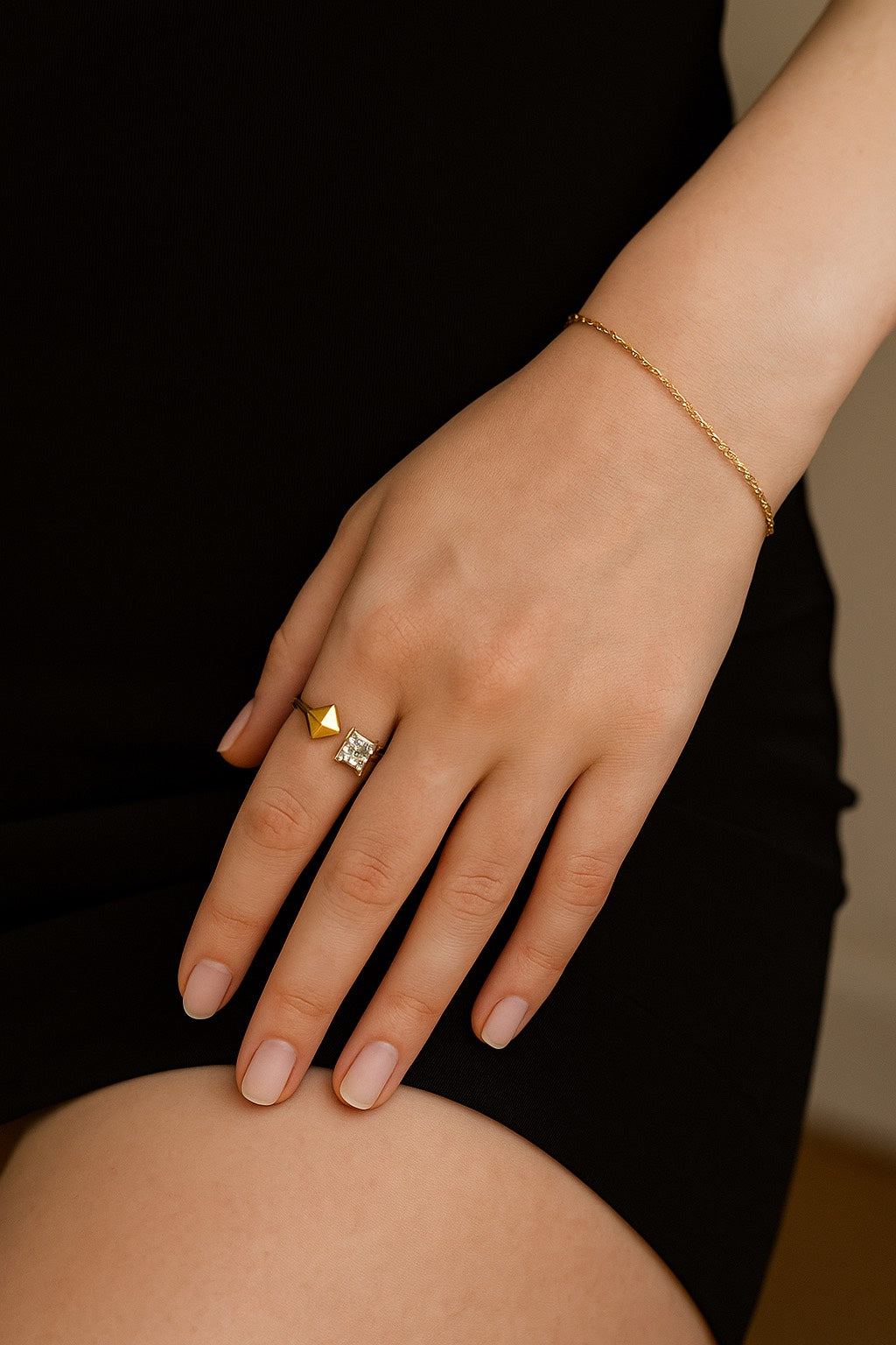 Stud & Sparkle Open Ring