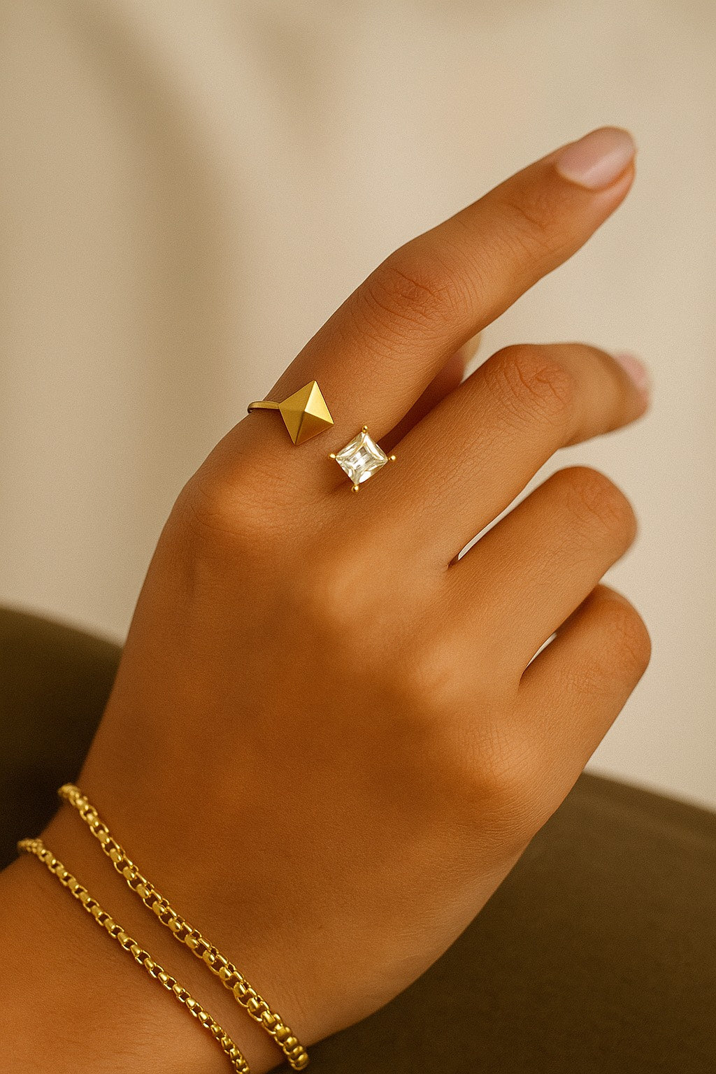 Stud & Sparkle Open Ring