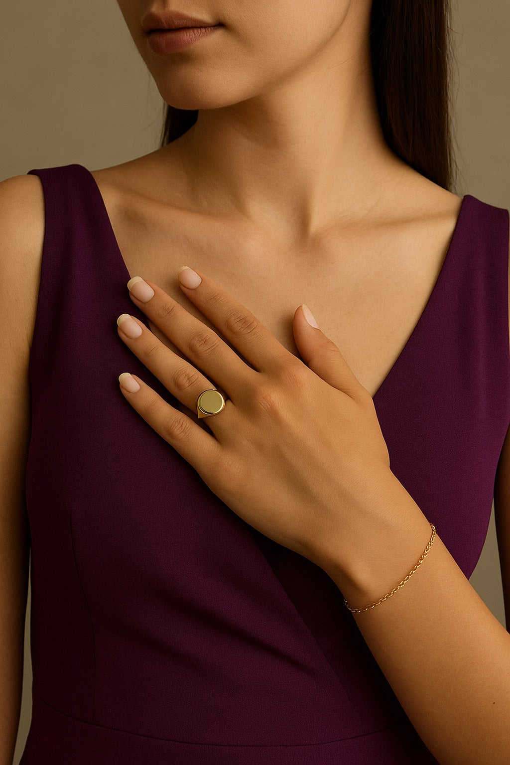 Golden Aura Statement Ring