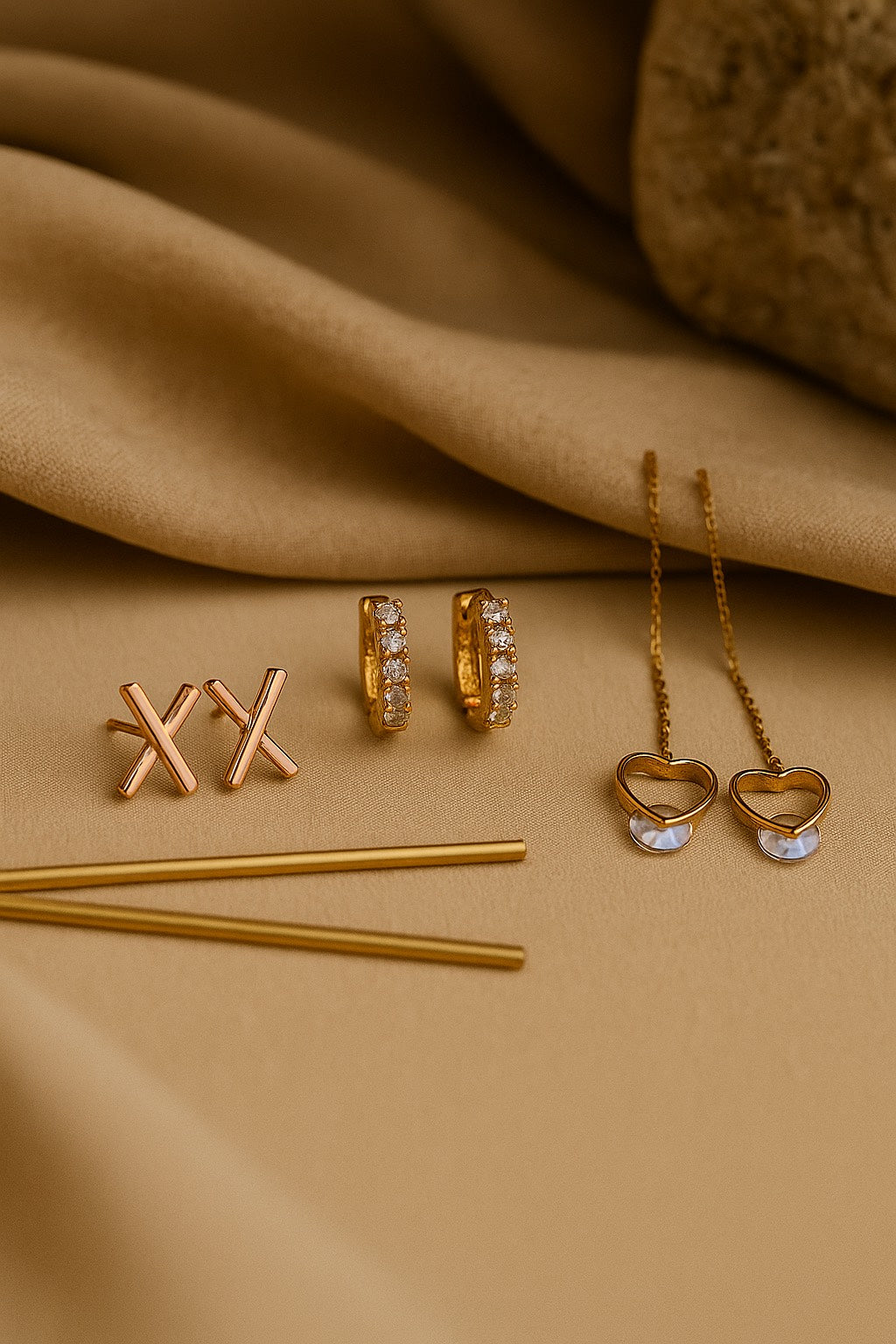 SUvara Elegant Trio Earring Set