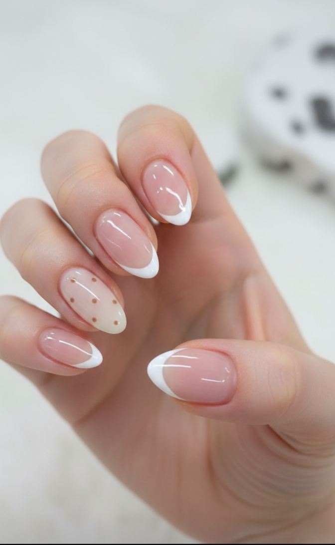 Soft French Dot Nail Set
