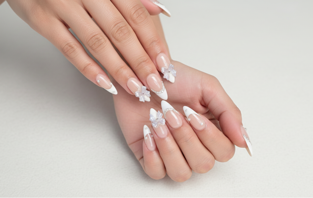 Pearl Petal French Tips