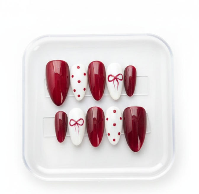 Coquette Pearl Bow French Tips