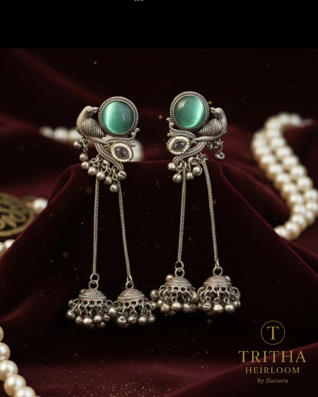 Meher Silver Kashmiri Earrings