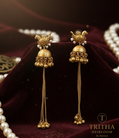 Aarohi Gold Kashmiri Earrings