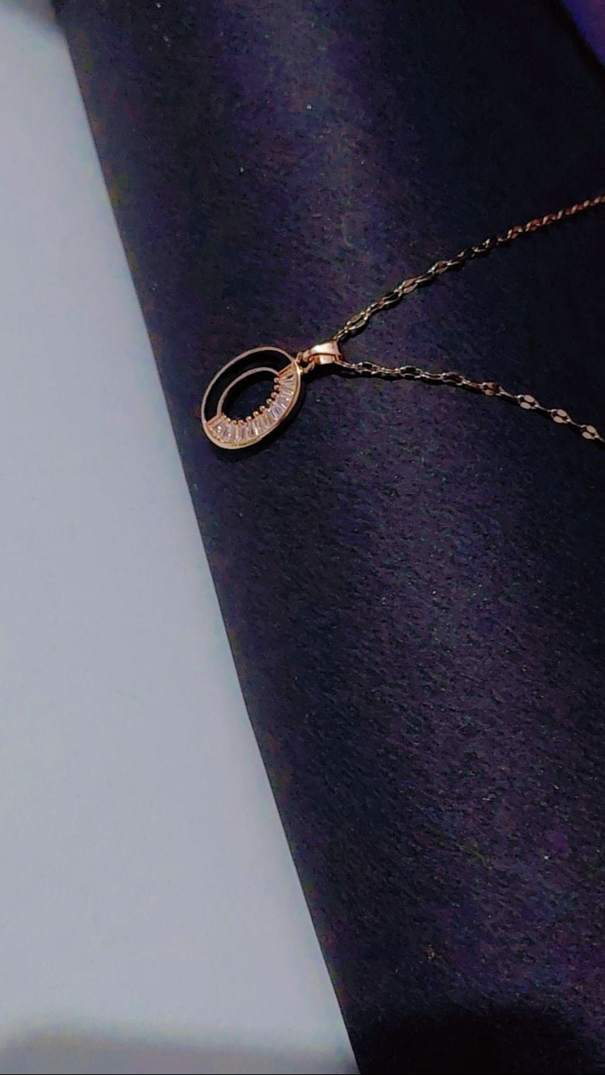 Radiant Orbit Oval Pendant Necklace