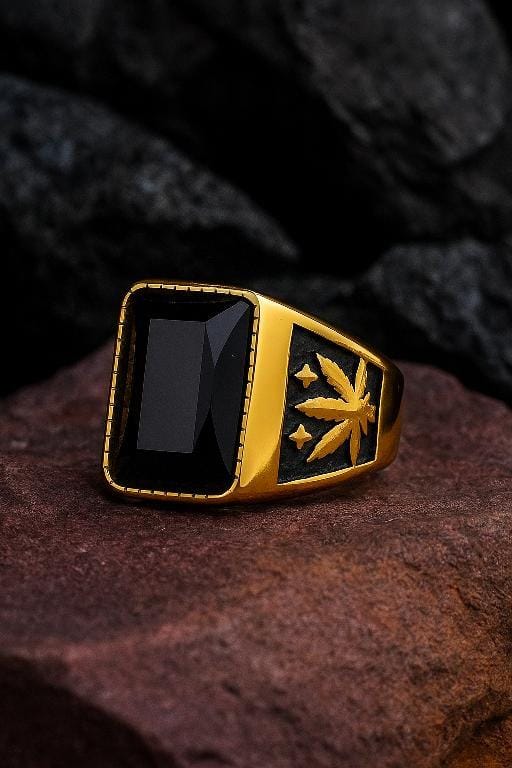 Aurum Black Onyx Star Ring