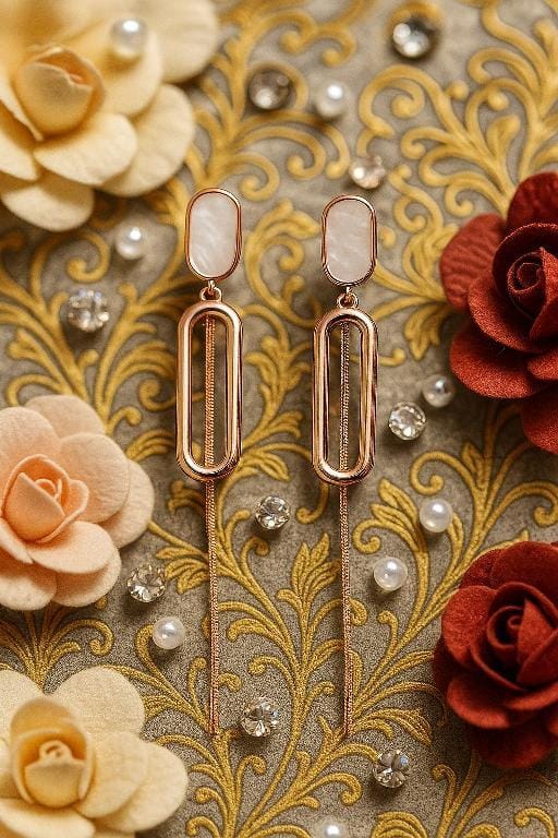 Elora Rose Gold Drop Earrings