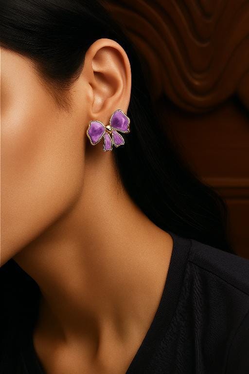 Viola Enamel Bow Studs