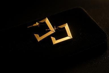 Zyra Geometric Gold Stud Earrings