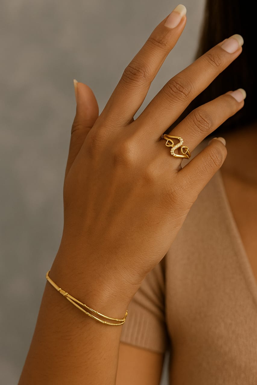 Golden Serpent Elegance Ring