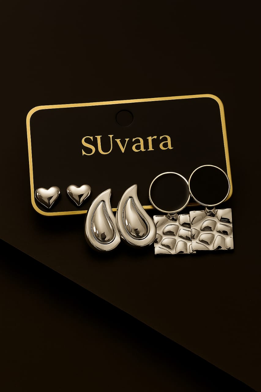 Silver Chic Earring Trio