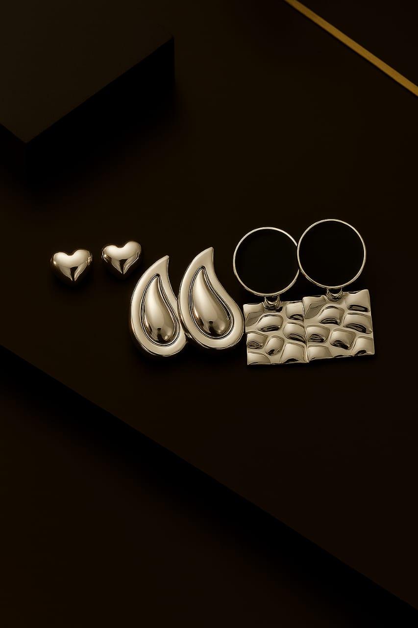 Silver Chic Earring Trio