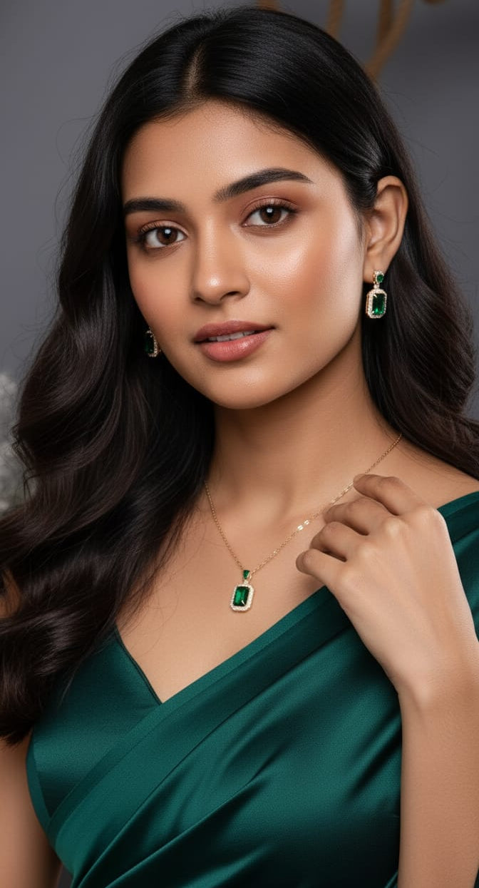 The Regal Emerald Cut Set (18K Gold Plated)