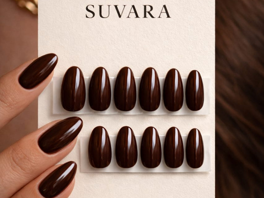 Cocoa Almond Gloss Nail Set