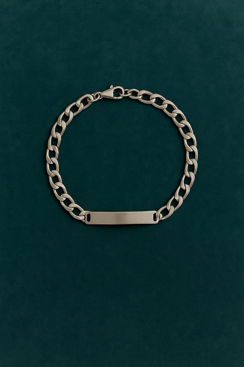 Silver Chain Bracelet with Engraving Bar