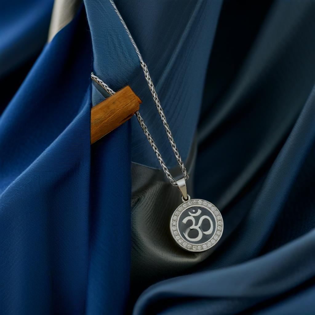 Divine Om Silver Pendant Necklace