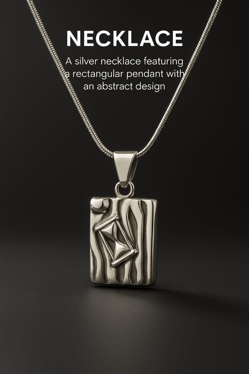 Silver Paper Pendant Necklace for Men
