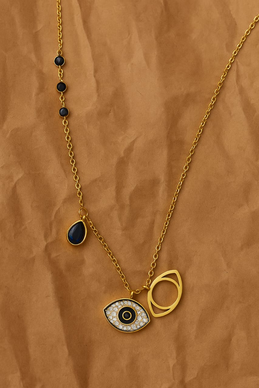 Midnight Charm Evil Eye Necklace
