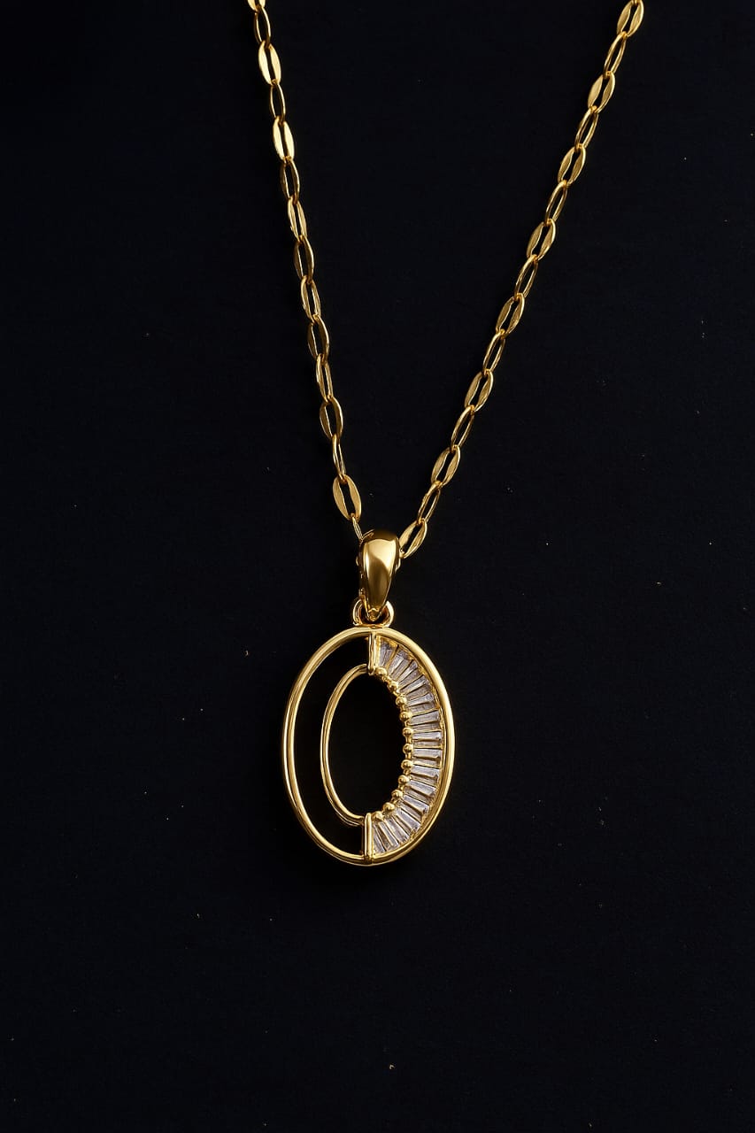 Radiant Orbit Oval Pendant Necklace