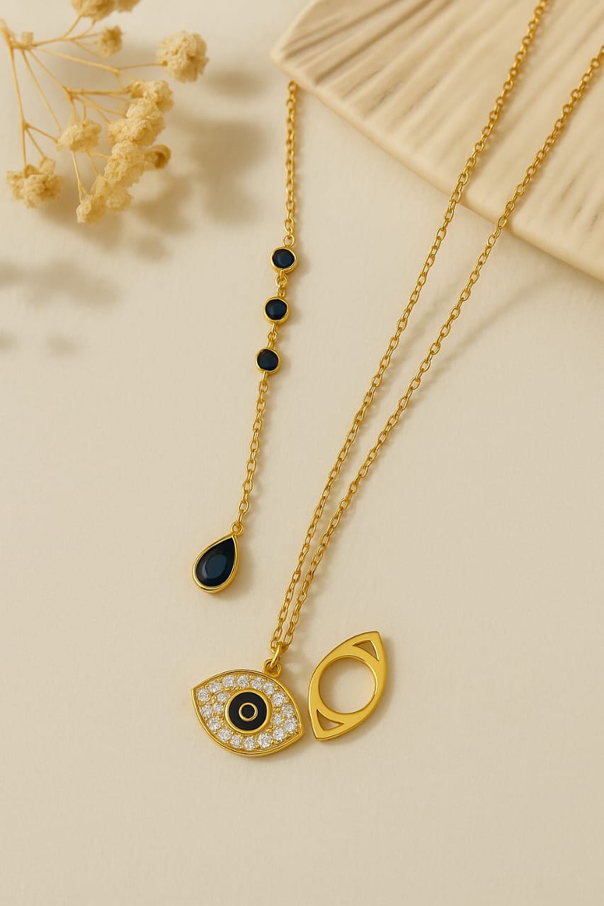 Midnight Charm Evil Eye Necklace