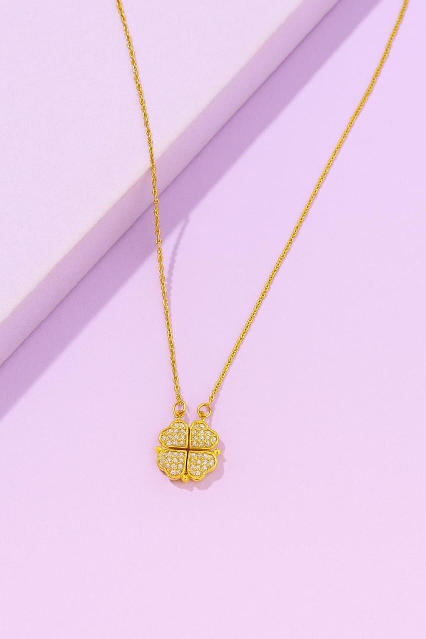 Lucky Bloom Clover Pendant Necklace
