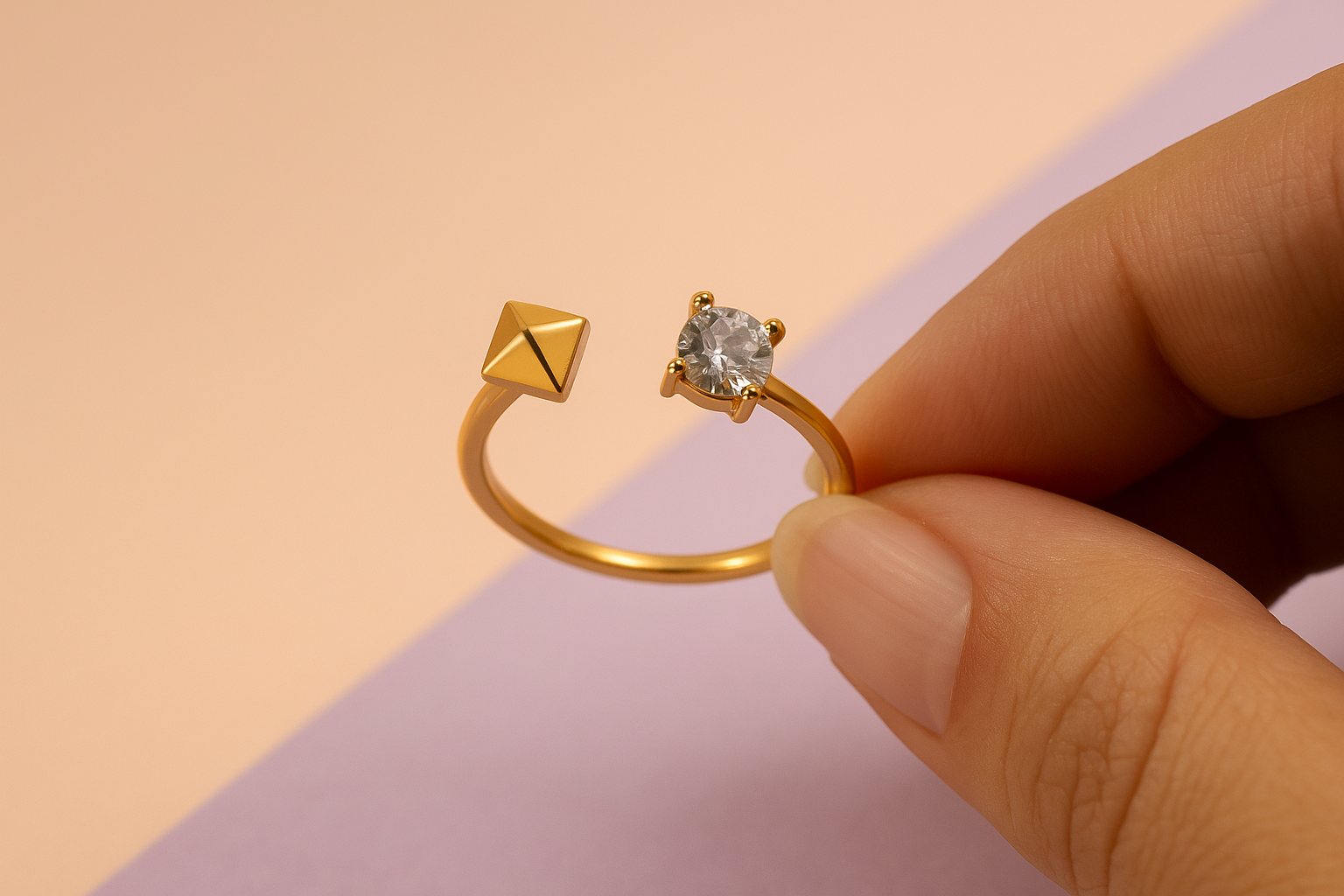 Stud & Sparkle Open Ring